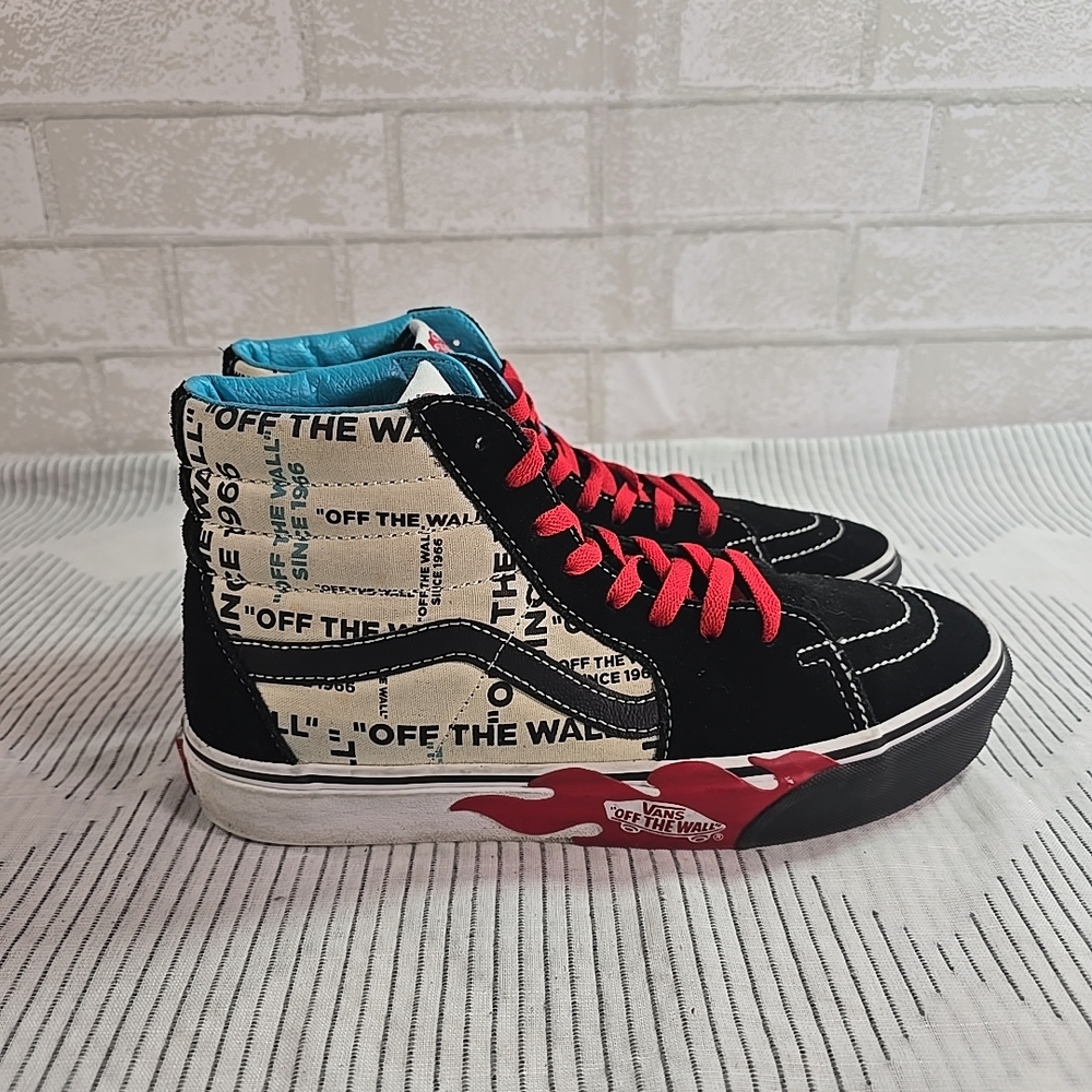 Vans SK8-HI City Map Flames Black Gum Shoes Men's Hi Top OTW Skate Size 9 - Picture 4 of 12